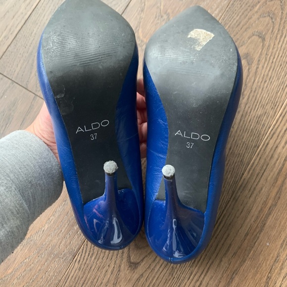 Blue Leather Heels ALDO size 37 (US 7) - Picture 2 of 3